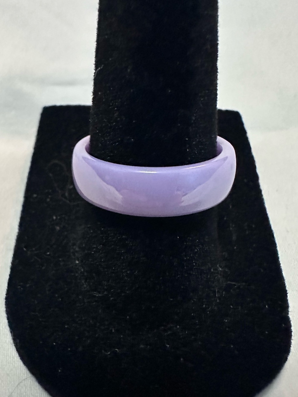 NWT Lavender Purple Handmade Ceramic Solid Band Ring Size 7 Glossy Minimalist